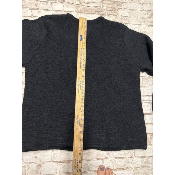 PIERRE CARDIN L SWEATER BLACK CARDIGAN WOOL FULL ZIP Vtg - Picture 6 of 8